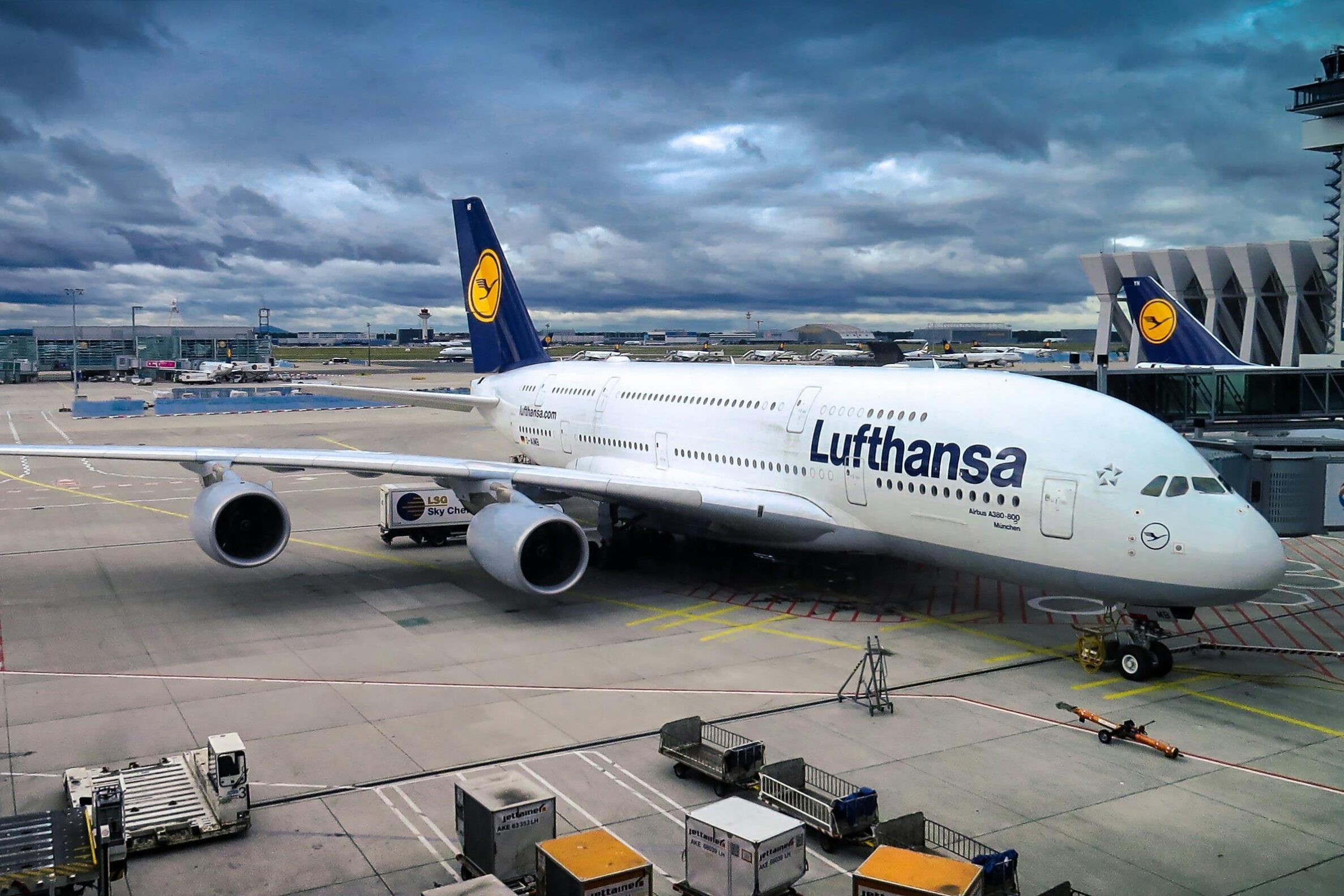 Lufthansa plane in a German airport during Euro 2024