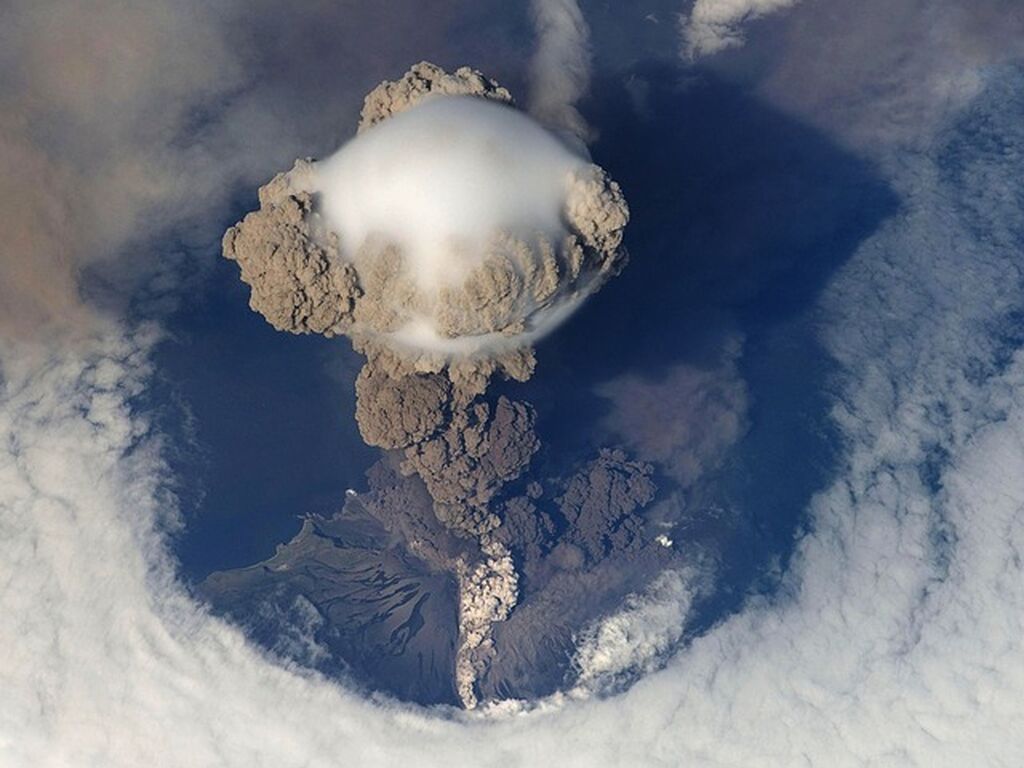 Volcanic eruption ash